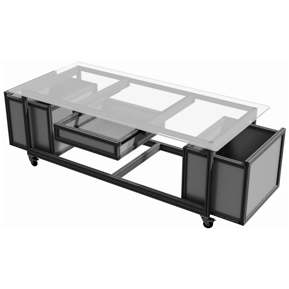 521201 - GLASS TOP WORK TABLE